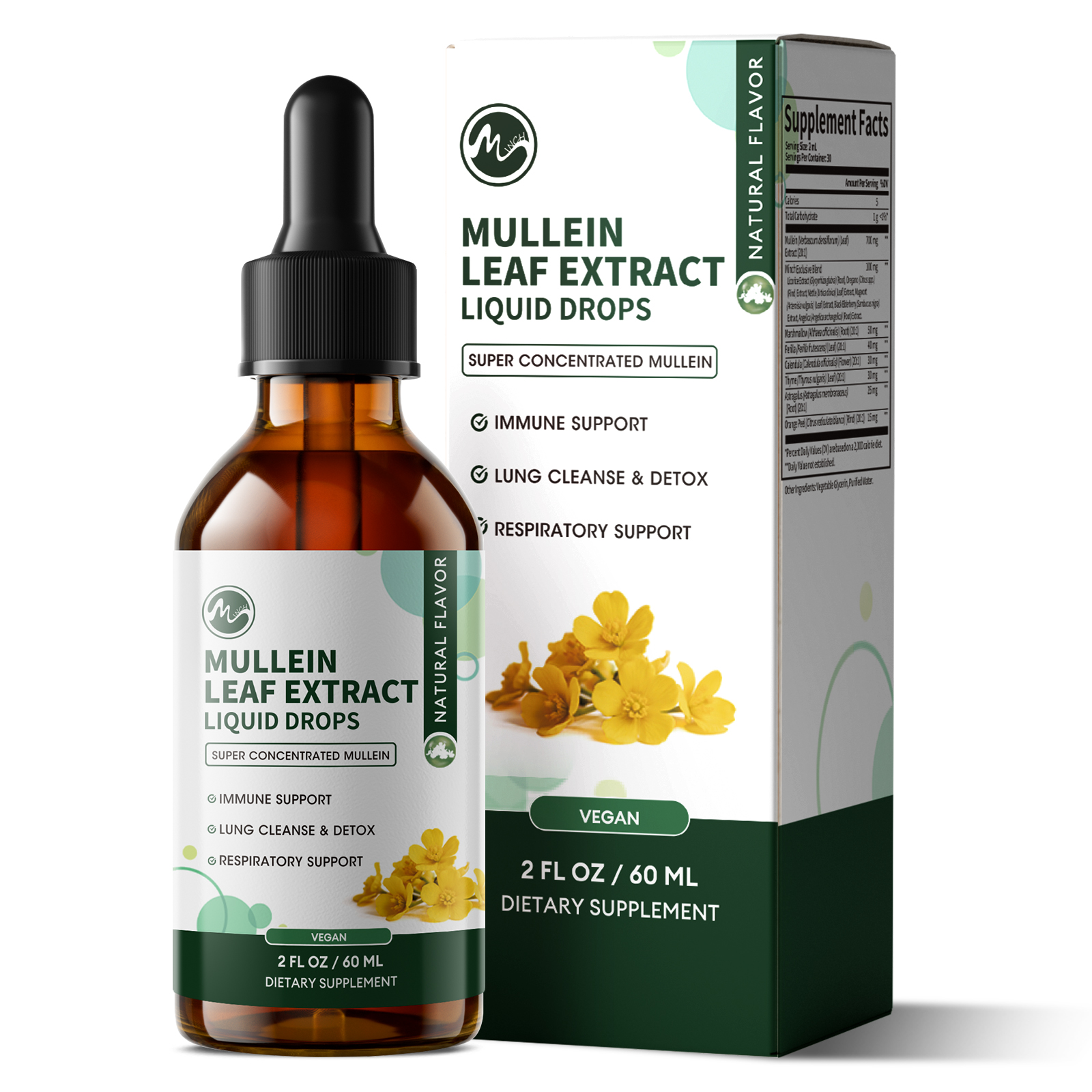 Mullein Leaf Extract Drop Support Lung Cleanse & Detox Immune Respiratory