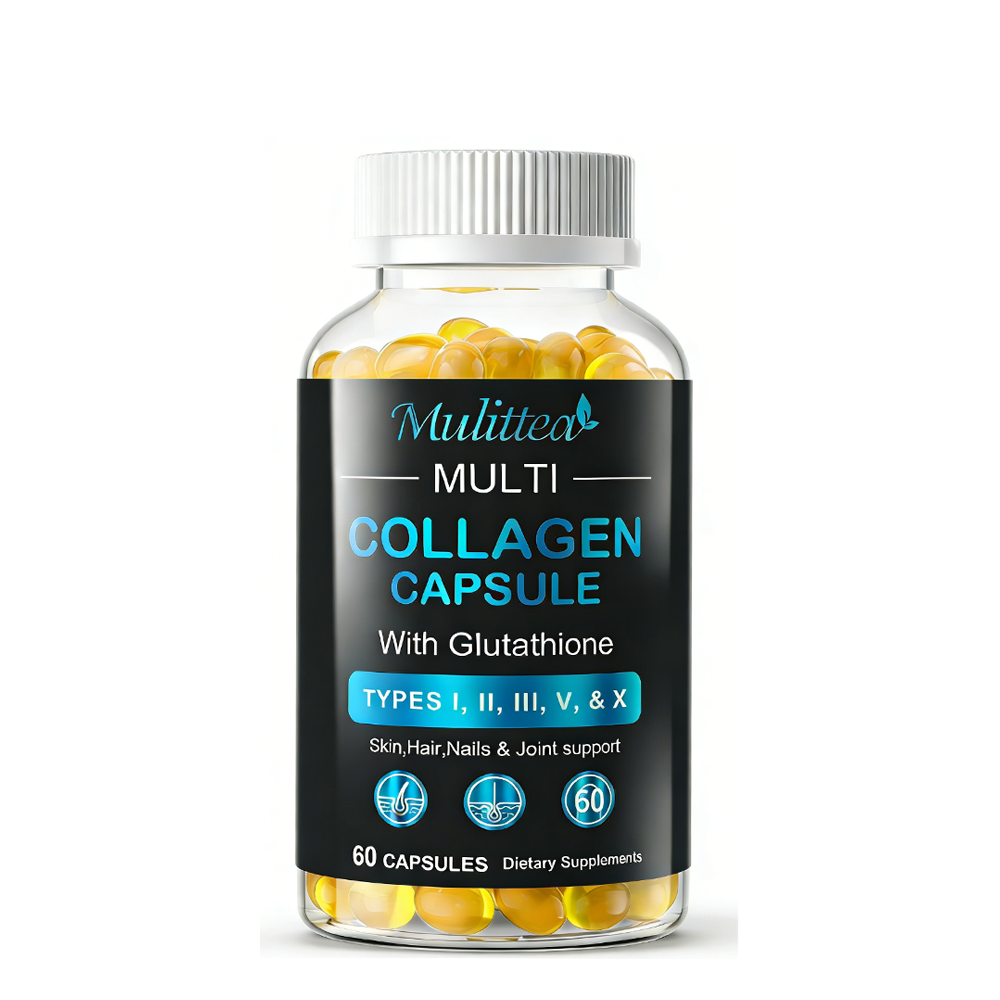 Multi Collagen Capsules Types I,II,III,V,X with Glutathione for Skin,Hair,Nails