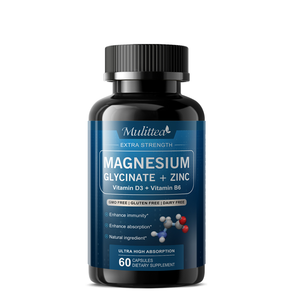 Magnesium Glycinate 500mg Plus Vitamin D3 B6 & Zinc Sleep Stress Support
