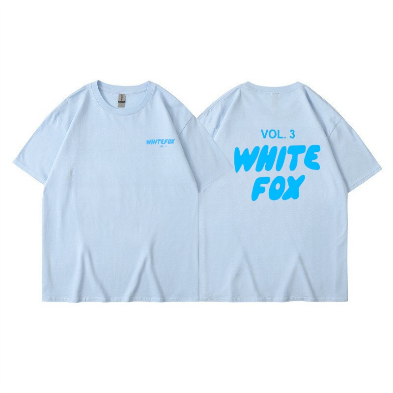 Womens Mens White printed Logo Short Sleeve T-Shirt Ladies Casual Tops Tee S-3XL