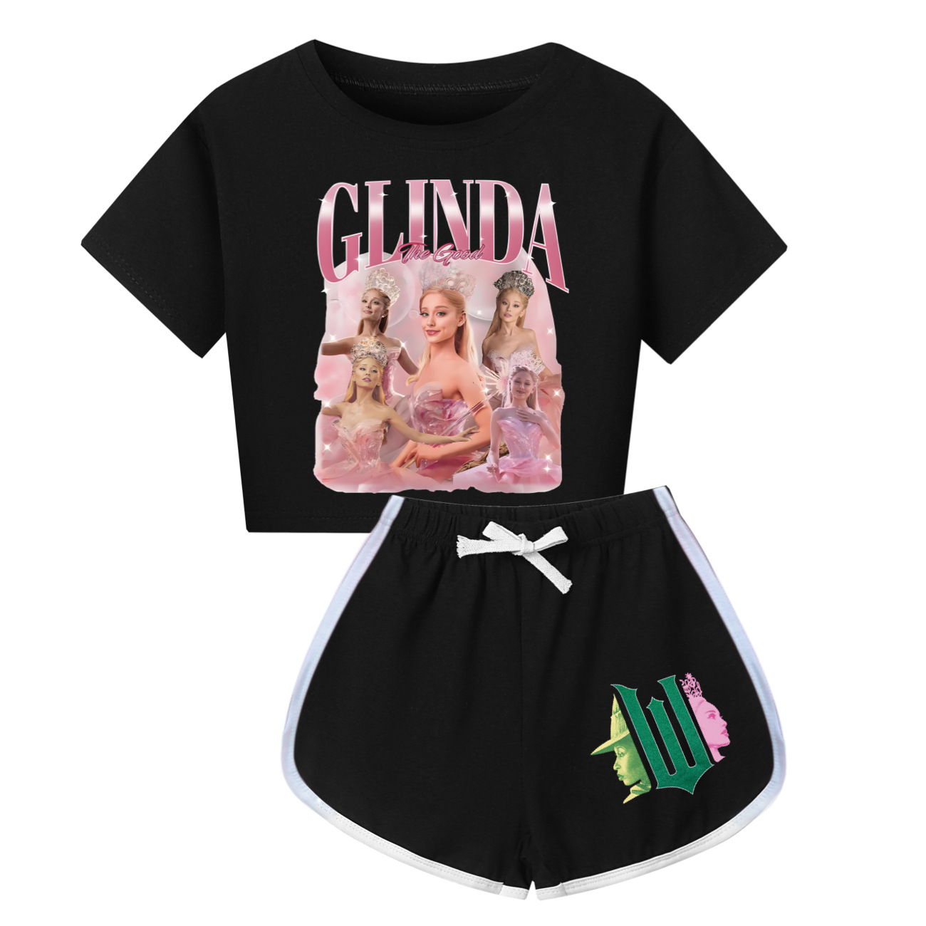 Kids Girls Boy Wicked Glinda Short T-shirt Pants Outfits Tracksuit Pjs Set 3-13Y - Picture 40 of 56
