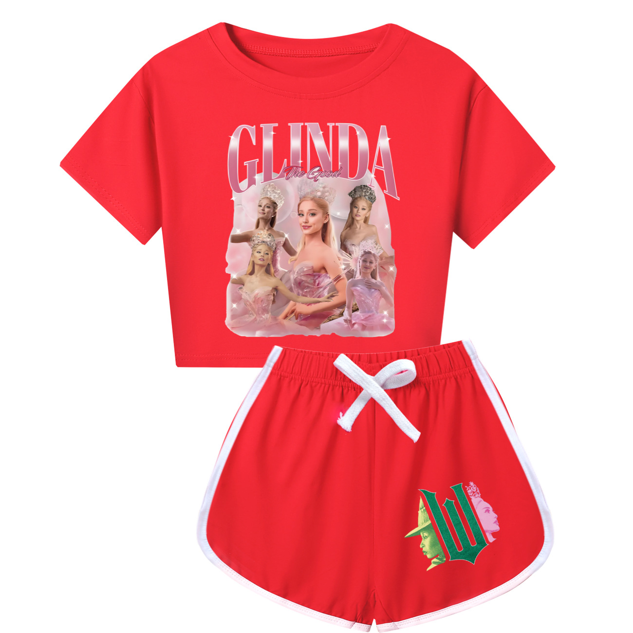 Kids Girls Boy Wicked Glinda Short T-shirt Pants Outfits Tracksuit Pjs Set 3-13Y - Picture 43 of 56