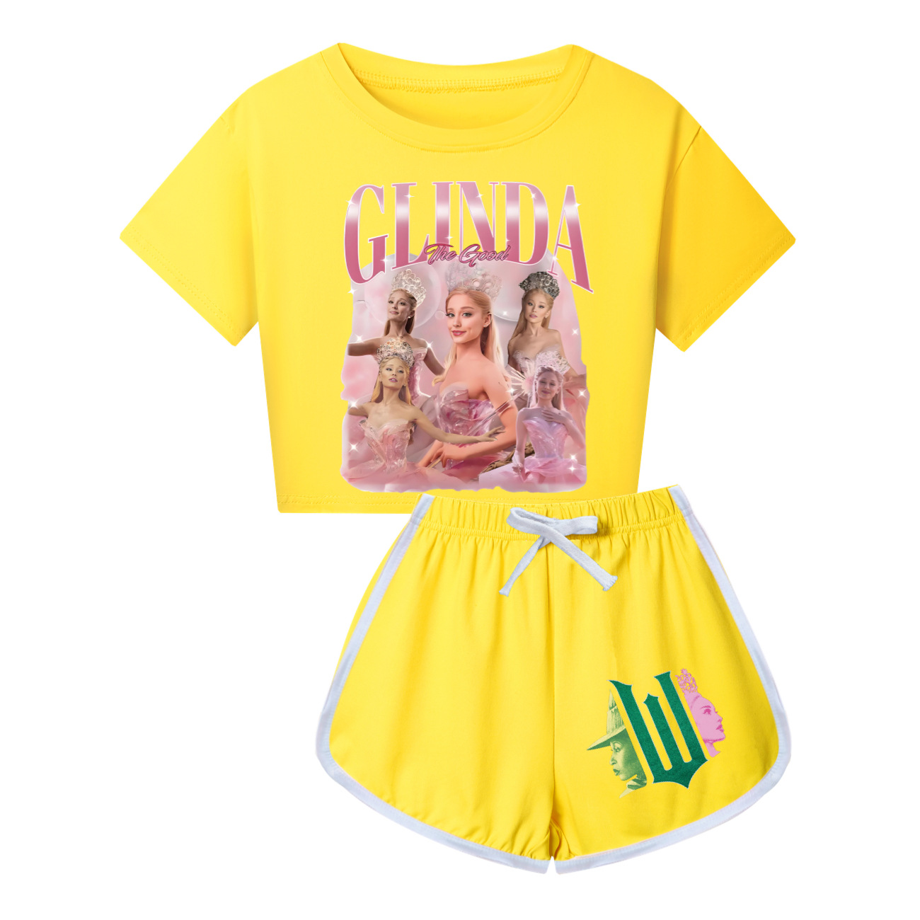 Kids Girls Boy Wicked Glinda Short T-shirt Pants Outfits Tracksuit Pjs Set 3-13Y - Picture 44 of 56