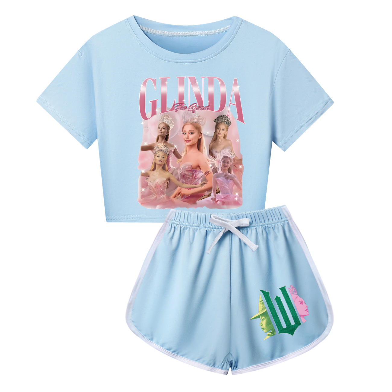 Kids Girls Boy Wicked Glinda Short T-shirt Pants Outfits Tracksuit Pjs Set 3-13Y - Picture 45 of 56
