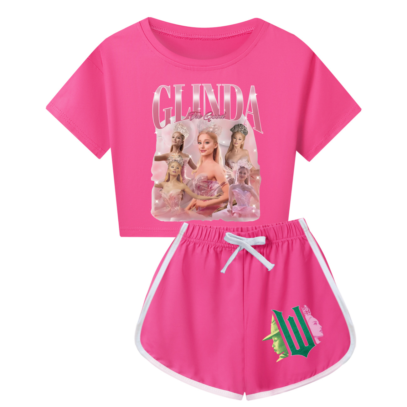 Kids Girls Boy Wicked Glinda Short T-shirt Pants Outfits Tracksuit Pjs Set 3-13Y - Picture 46 of 56