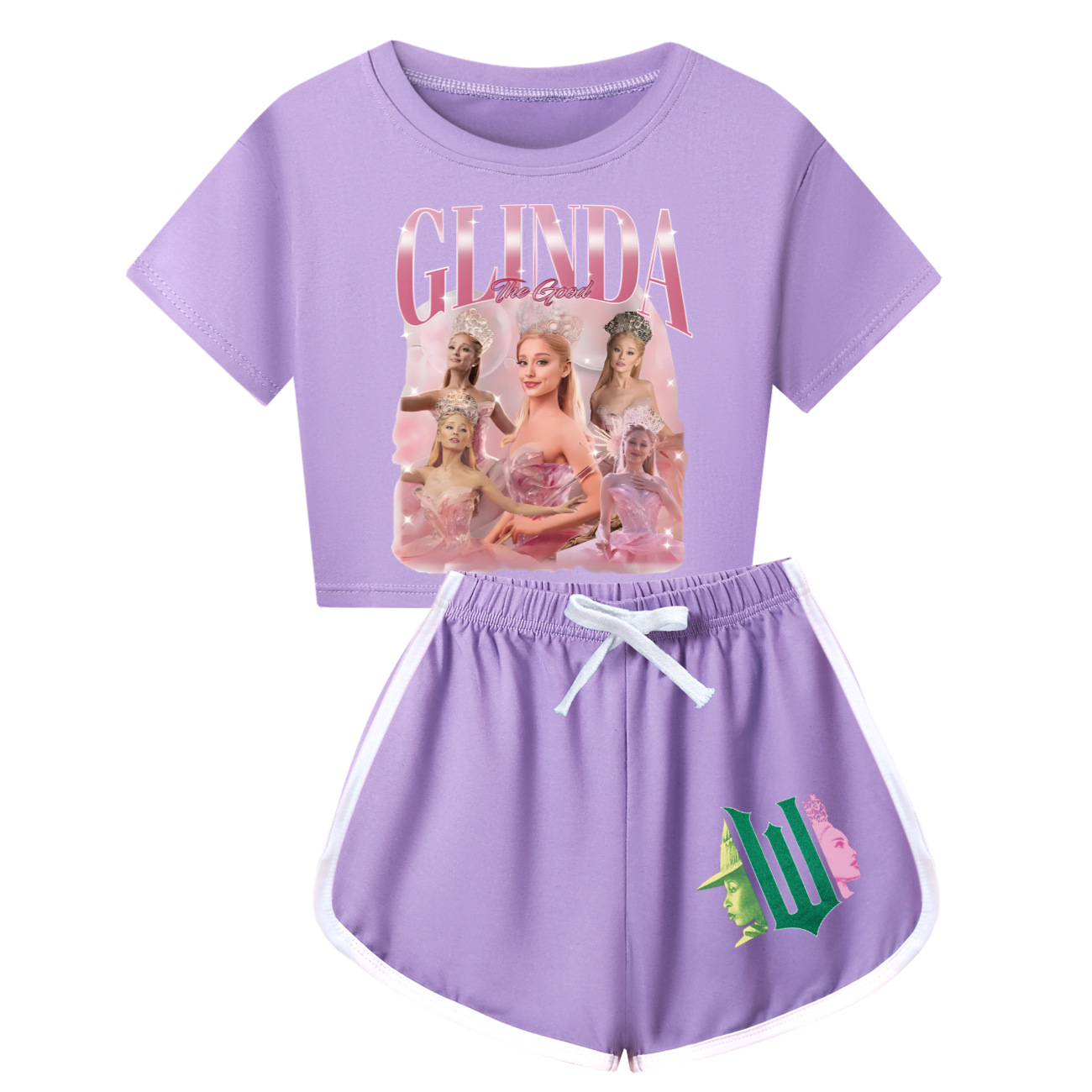 Kids Girls Boy Wicked Glinda Short T-shirt Pants Outfits Tracksuit Pjs Set 3-13Y - Picture 47 of 56