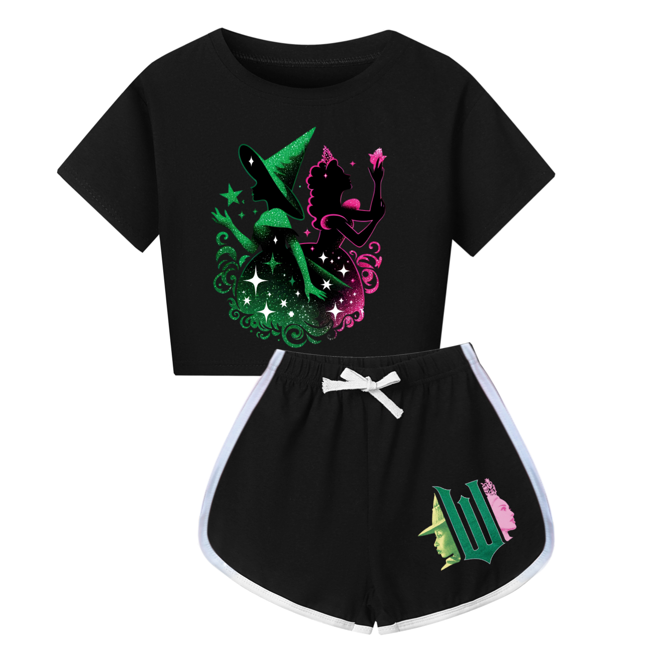 Kids Girls Boy Wicked Glinda Short T-shirt Pants Outfits Tracksuit Pjs Set 3-13Y - Picture 48 of 56