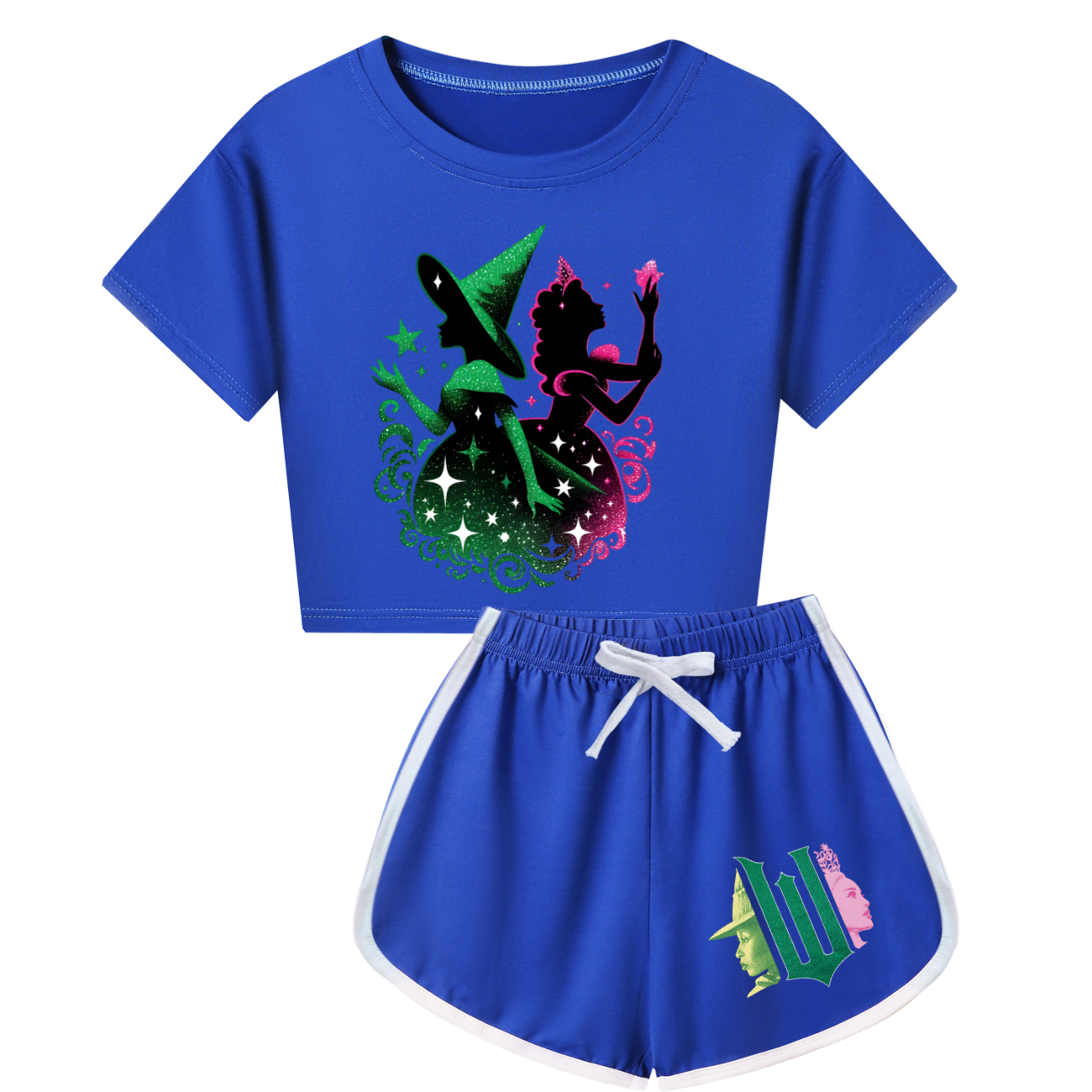 Kids Girls Boy Wicked Glinda Short T-shirt Pants Outfits Tracksuit Pjs Set 3-13Y - Picture 49 of 56