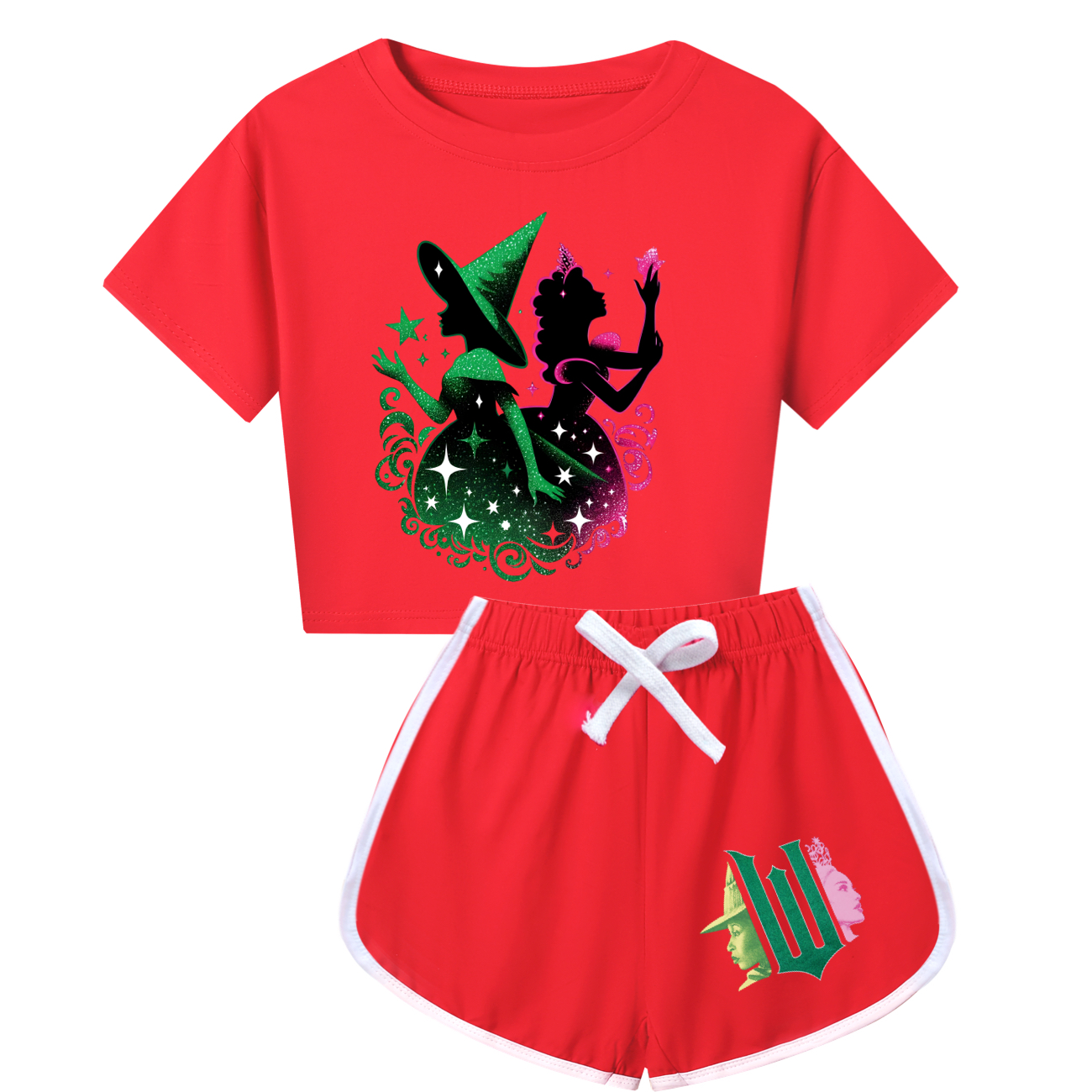 Kids Girls Boy Wicked Glinda Short T-shirt Pants Outfits Tracksuit Pjs Set 3-13Y - Picture 51 of 56