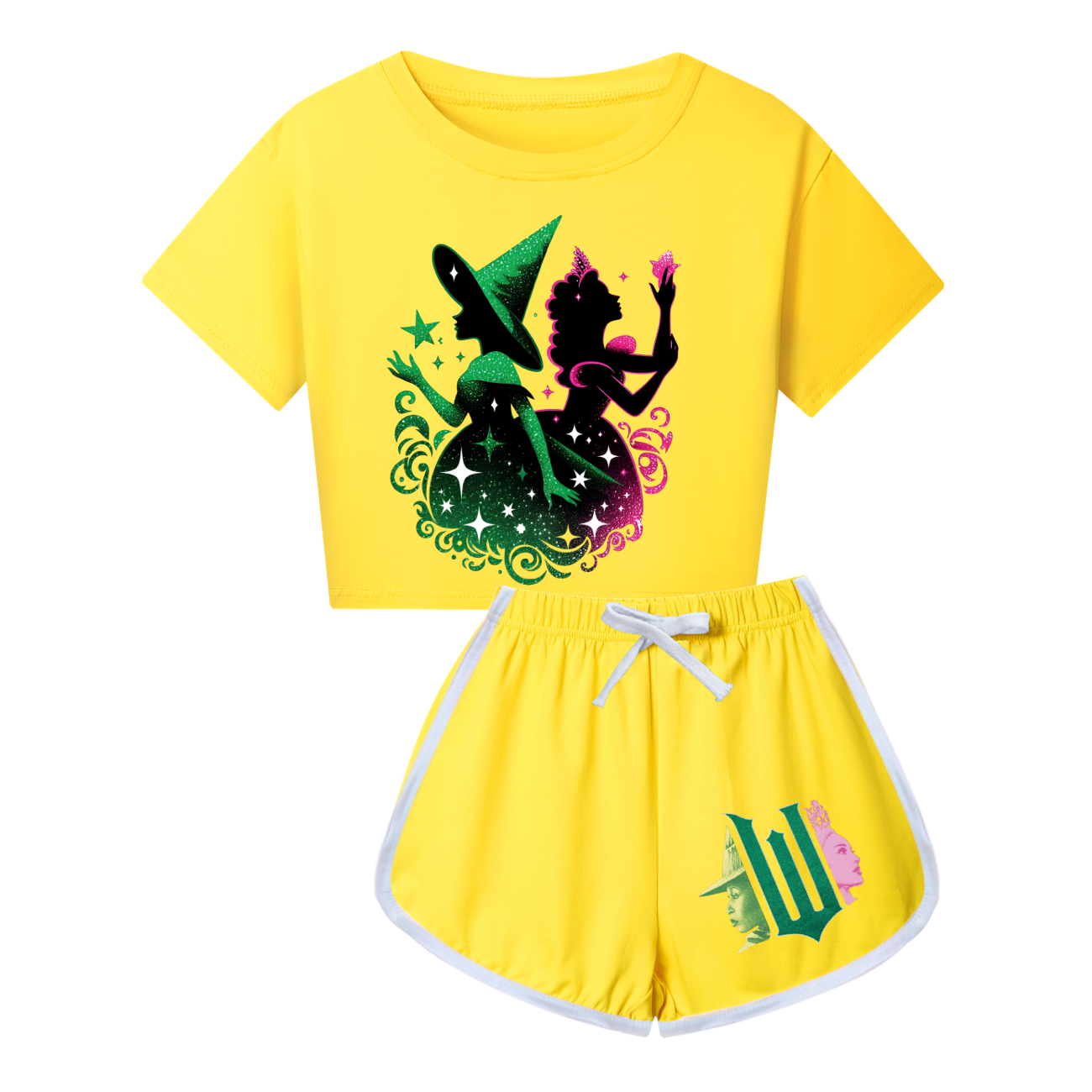 Kids Girls Boy Wicked Glinda Short T-shirt Pants Outfits Tracksuit Pjs Set 3-13Y - Picture 52 of 56
