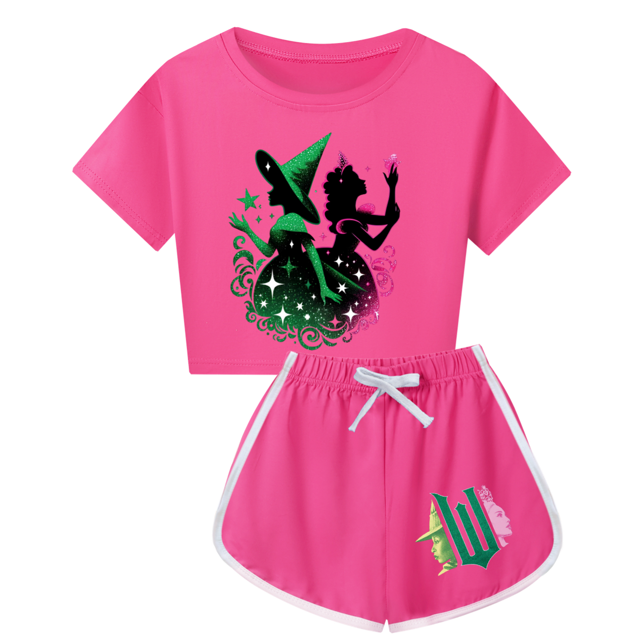 Kids Girls Boy Wicked Glinda Short T-shirt Pants Outfits Tracksuit Pjs Set 3-13Y - Picture 54 of 56