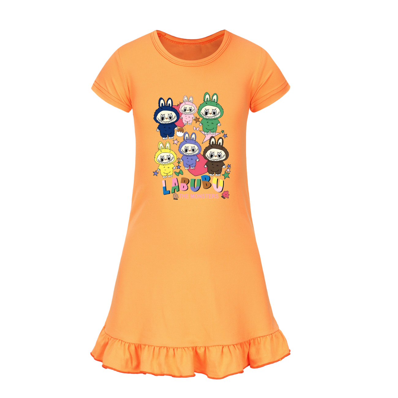 Girls Funny Labubu Sleepwear Dress Kids Pyjamas Nightdress Nightwear Pjs 2-9Y UK - Picture 39 of 54