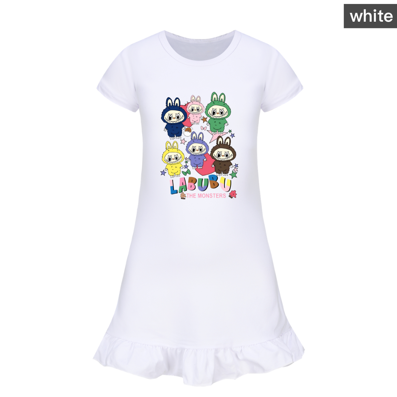 Girls Funny Labubu Sleepwear Dress Kids Pyjamas Nightdress Nightwear Pjs 2-9Y UK - Picture 42 of 54