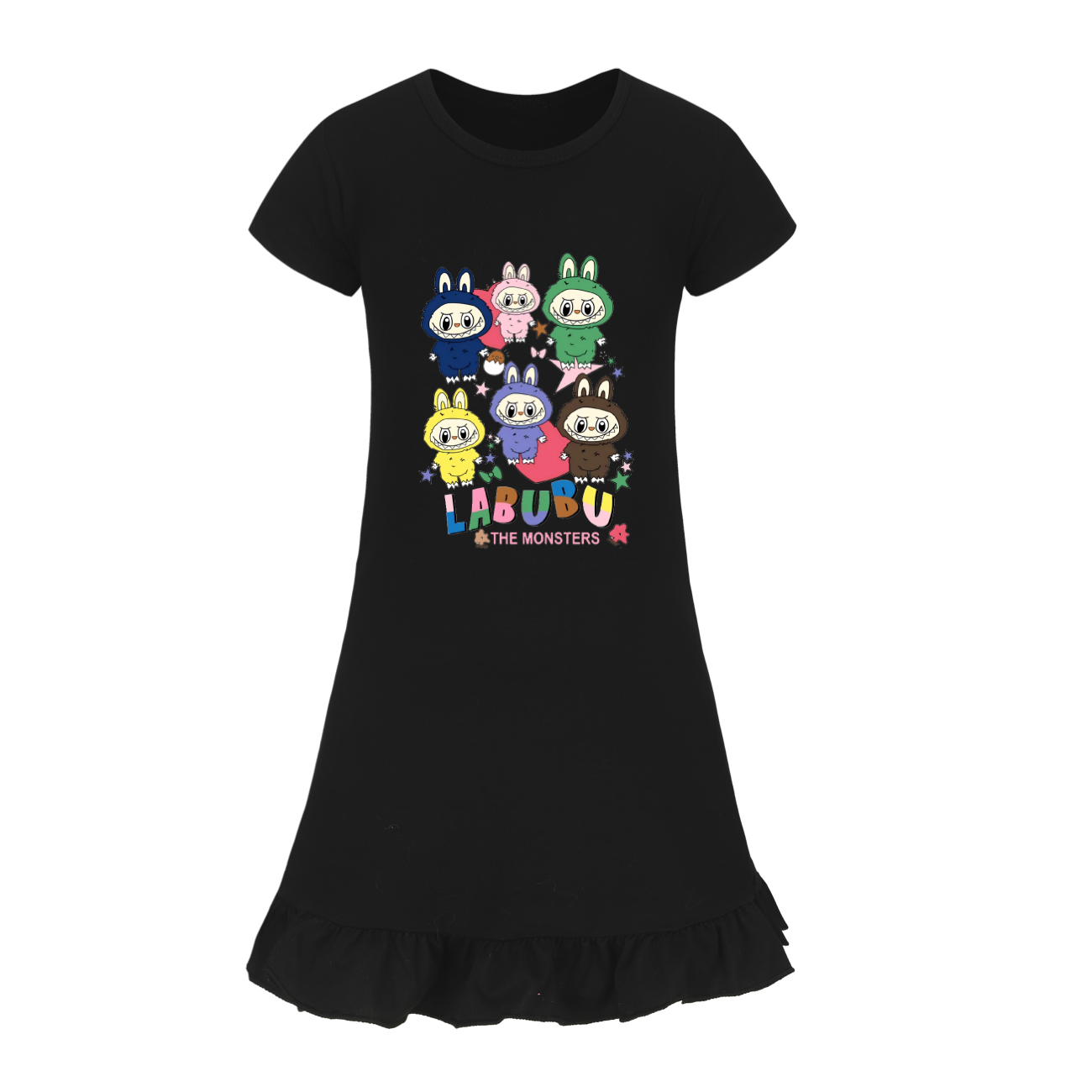 Girls Funny Labubu Sleepwear Dress Kids Pyjamas Nightdress Nightwear Pjs 2-9Y UK - Picture 43 of 54