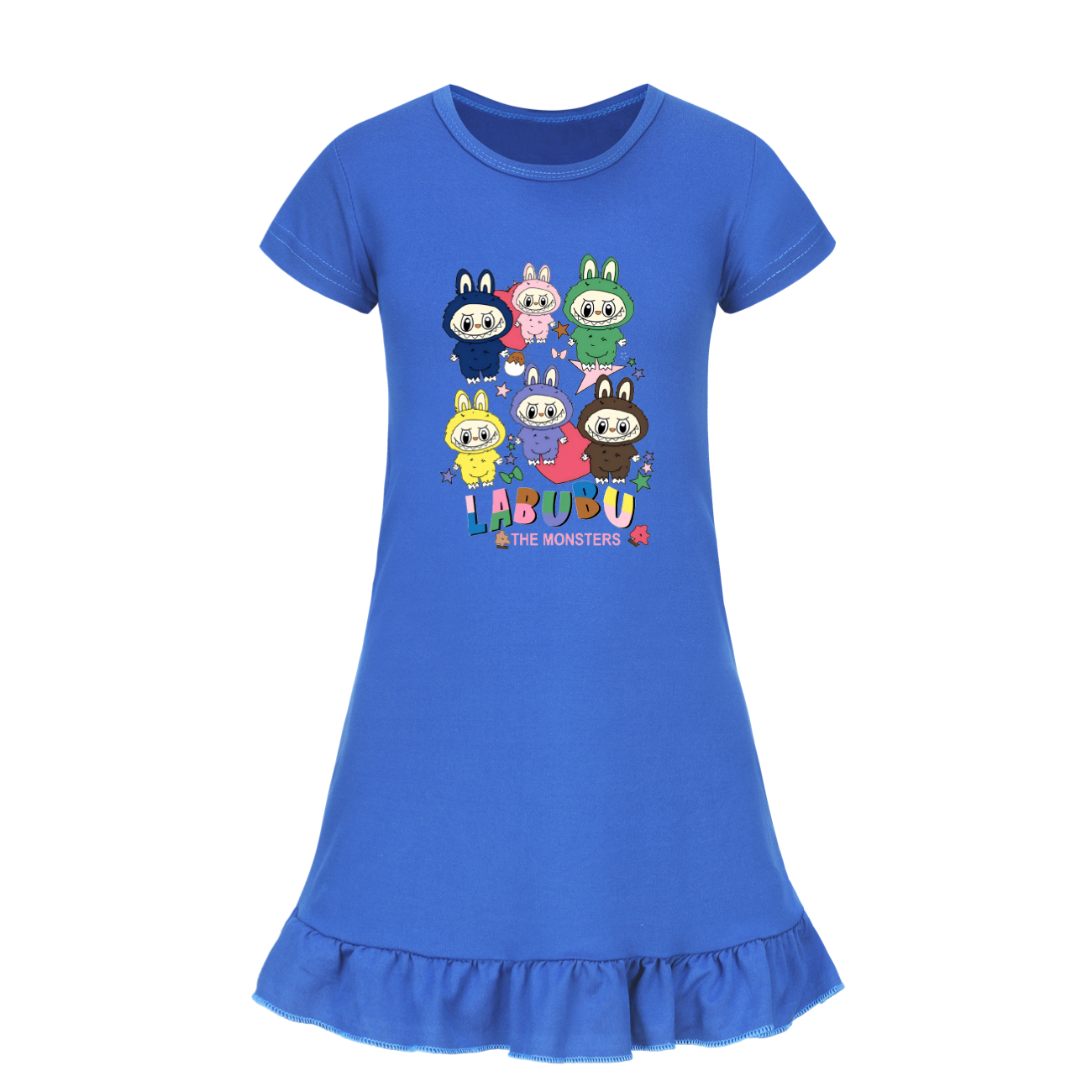 Girls Funny Labubu Sleepwear Dress Kids Pyjamas Nightdress Nightwear Pjs 2-9Y UK - Picture 44 of 54