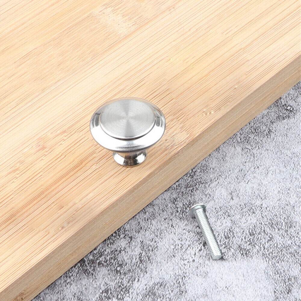 2-24PCS Door Knobs Cabinet Handles Cupboard Drawer Kitchen Stainless Steel DIY
