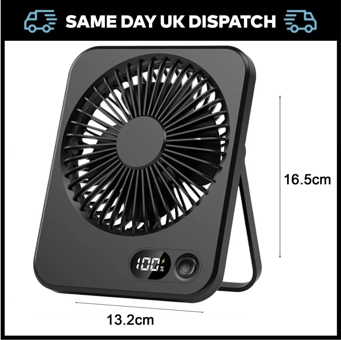 Portable Small Mini FAN Rechargeable Desk Fan Quiet 5 Speed Table Cooling Fan UK - Picture 24 of 28