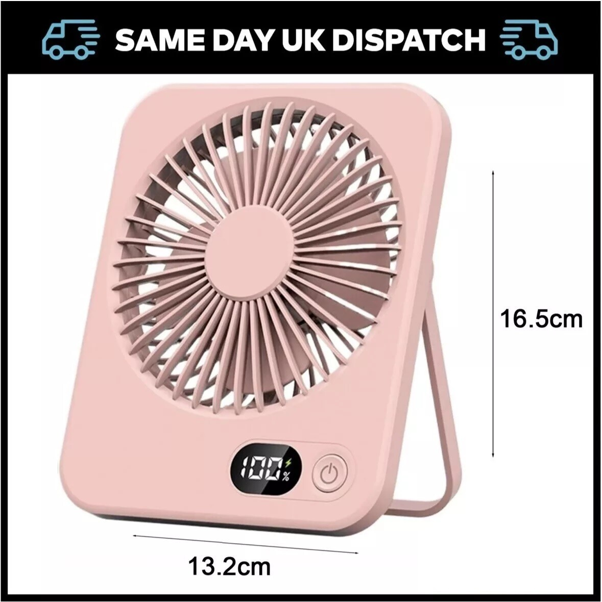 Portable Small Mini FAN Rechargeable Desk Fan Quiet 5 Speed Table Cooling Fan UK - Picture 25 of 28