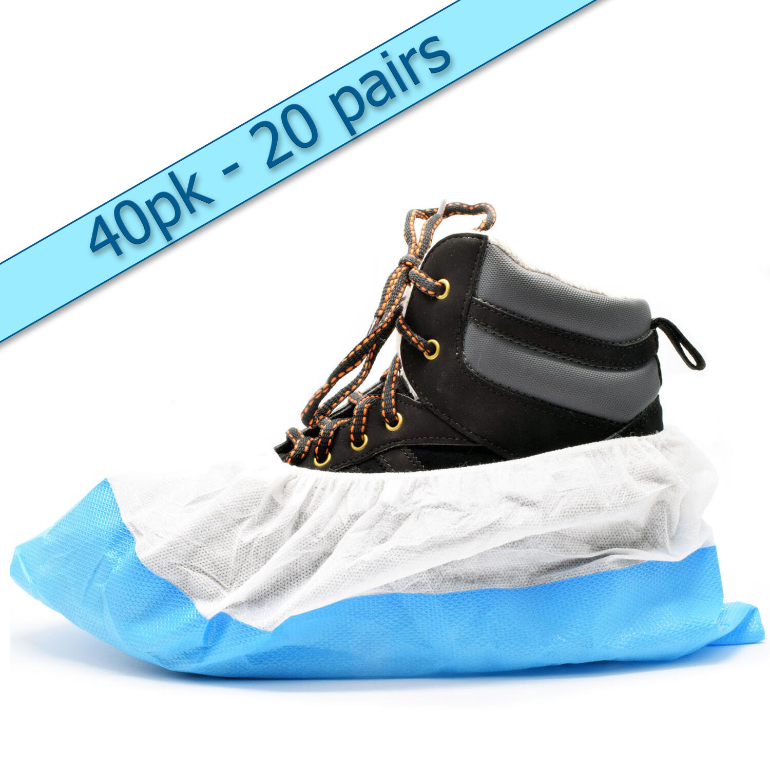 Blue/White Heavy Duty Tough Re-usable Overshoes Shoe Covers All Qties Discounts - Picture 16 of 18