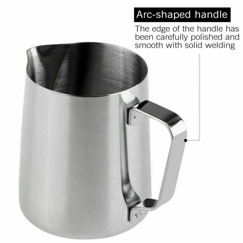 Stainless Steel Milk / Coffee Frothing Jug Frother Latte Container Metal Pitcher