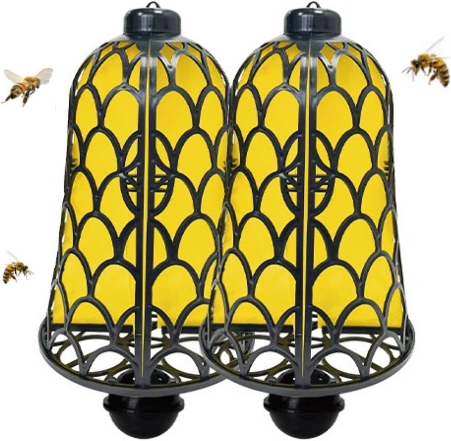 2 Pack Wasp Trap Bee Catcher Hanging Carpenter Bee Traps Non-Toxic Reusable