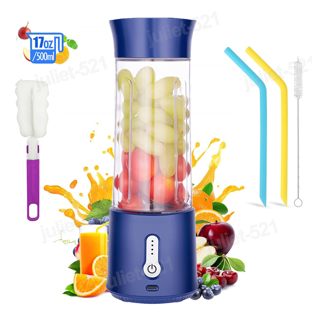 500ml Portable Blender Juicer Cup USB Rechargeable Smoothies Mixer Fruit Machine