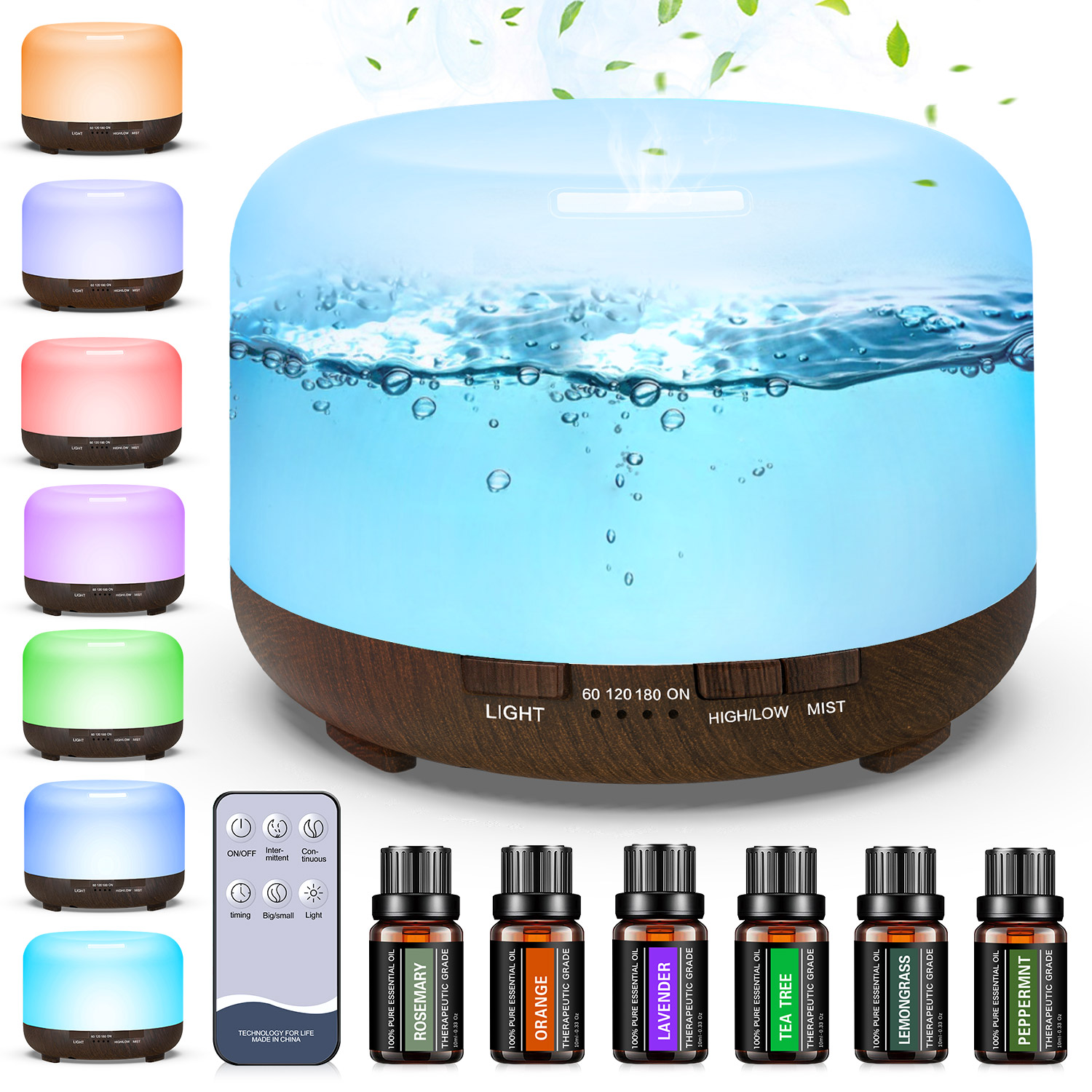 Essential Oil Aromatherapy Aroma Diffuser LED Ultrasonic Humidifier Air Purifier