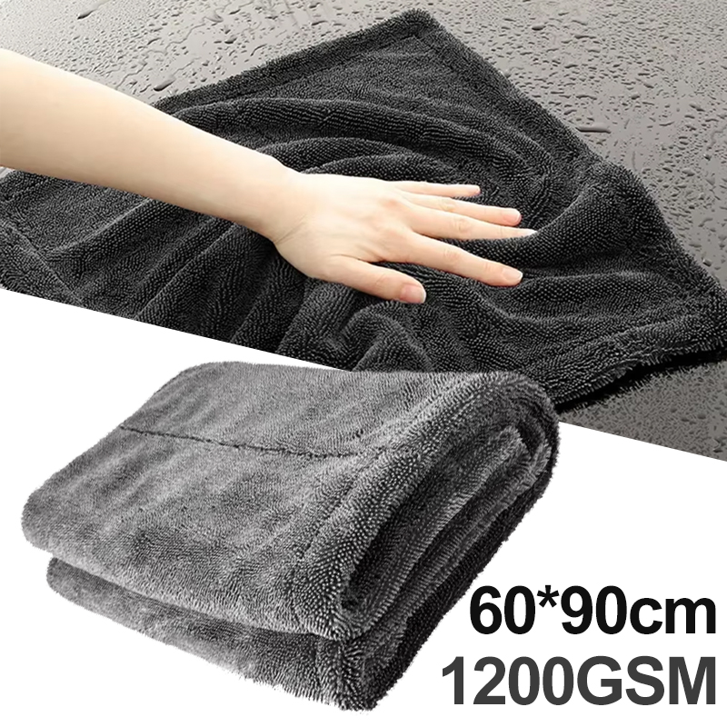 Water Absorbing Car Wash Microfiber Drying Towel Twisted Loop 60*90cm 1200GSM - Picture 7 of 7