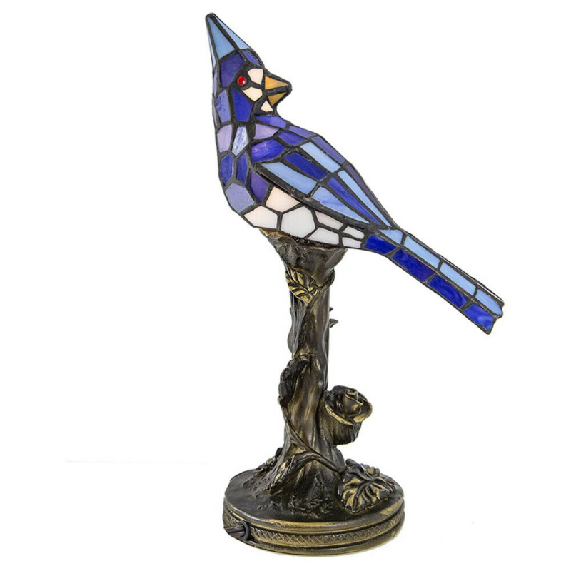 thumbnail 11  - 1Pc 6” Bird Glass Table Lamp Tiffany Stained Accent Light Creative Night Lights