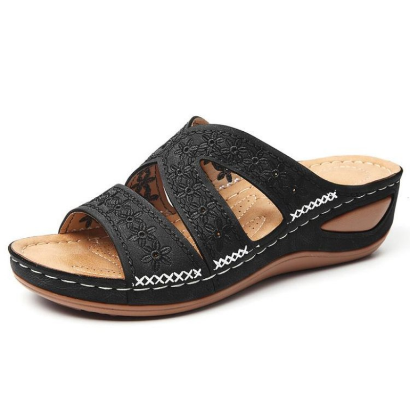 Slipper Orthopedic Sandals Women Wedge Heel Slip On Open Toe Mules ...