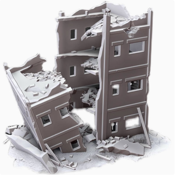 1/144/350 Scene building building ruins model 3D Printed model kit-001 - Picture 4 of 5