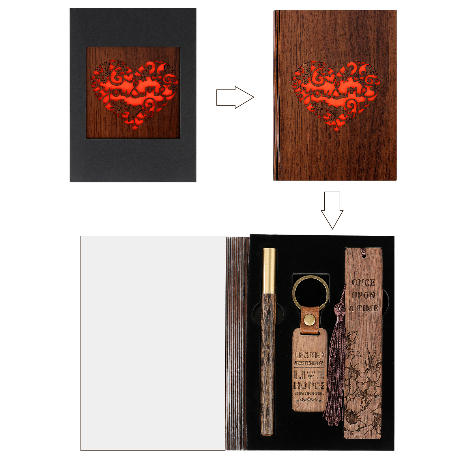 Wood Bookmark Pen Set for Men Women Book Lovers Handmade Wooden Carving Bookmark - Imagen 36 de 40