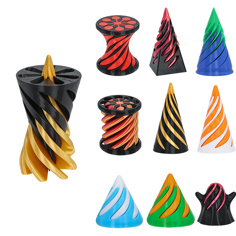 Impossible Pyramid Passthrough Sculpture 3D Printed Spiral Cone Fidget Toys Gift