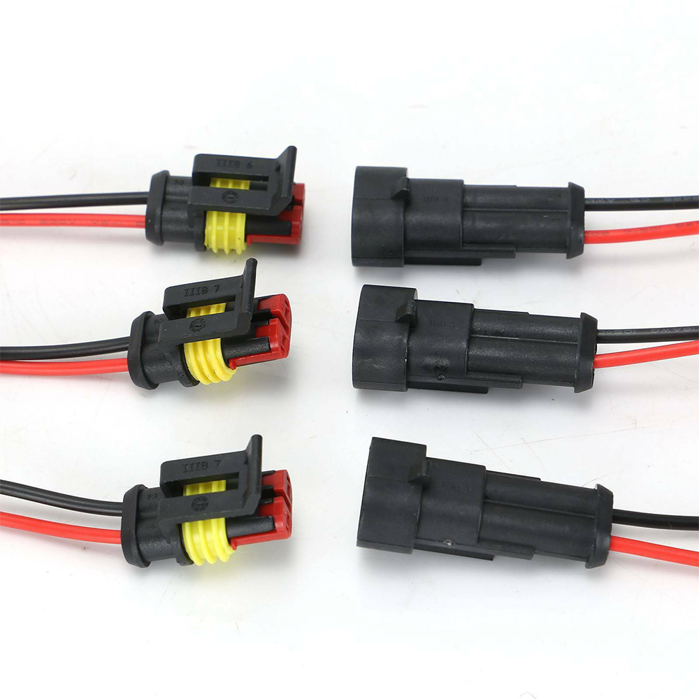 5 Sets 2 Pin Way 12V Electrical Wire Connector Plug Cable Waterproof ...