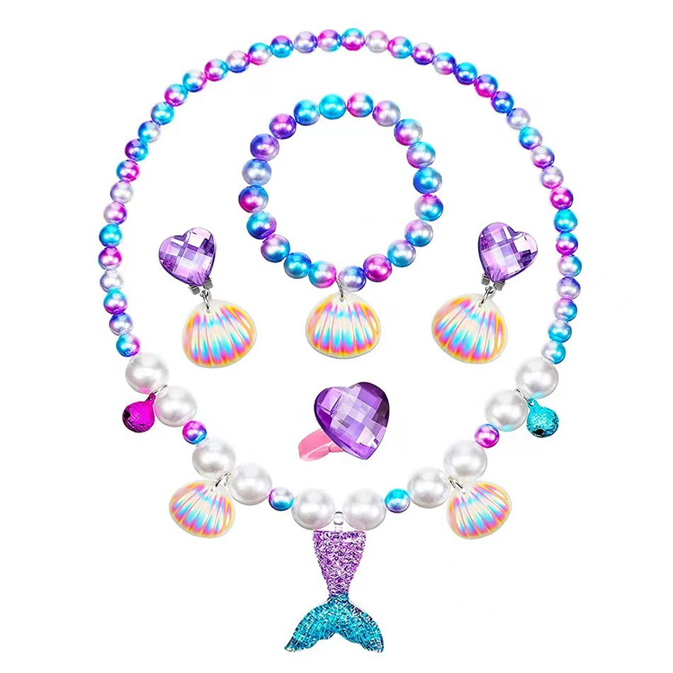 Kids Girls Lovely Ariel Mermaid Costume Cosply Princess Party Fancy Dress Up - Picture 22 of 30