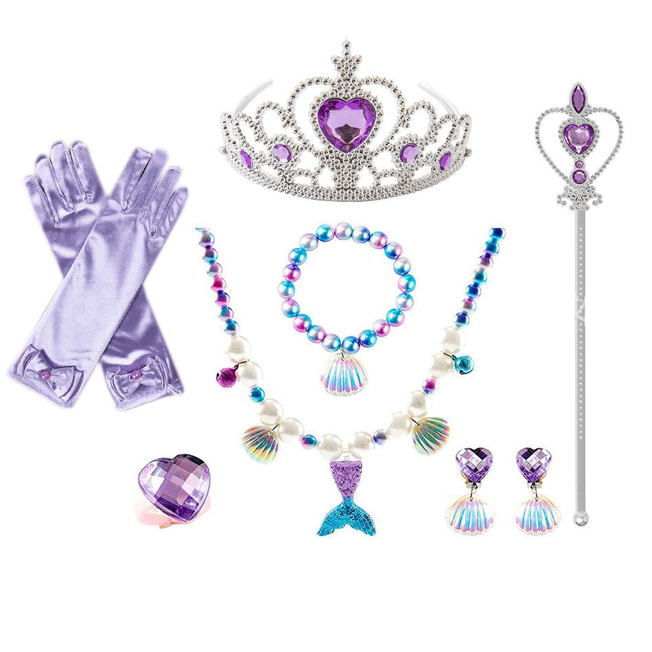 Kids Girls Lovely Ariel Mermaid Costume Cosply Princess Party Fancy Dress Up - Picture 23 of 30