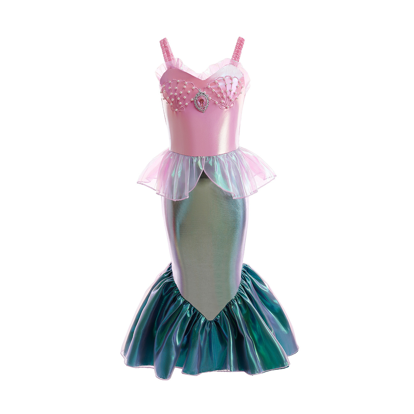 Kids Girls Lovely Ariel Mermaid Costume Cosply Princess Party Fancy Dress Up - Picture 19 of 30