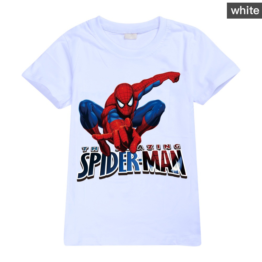 New Kids Boys Spiderman Summer Short Sleeve T-shirt Casual Tops Tee 2-13 Year UK - Picture 35 of 57