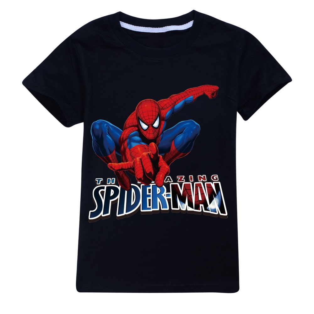New Kids Boys Spiderman Summer Short Sleeve T-shirt Casual Tops Tee 2-13 Year UK - Picture 30 of 57