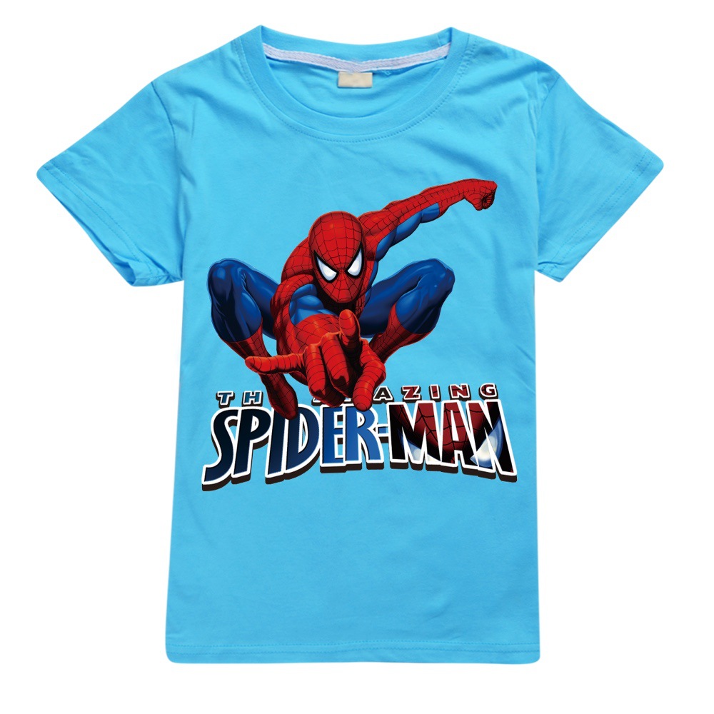 New Kids Boys Spiderman Summer Short Sleeve T-shirt Casual Tops Tee 2-13 Year UK - Picture 25 of 57