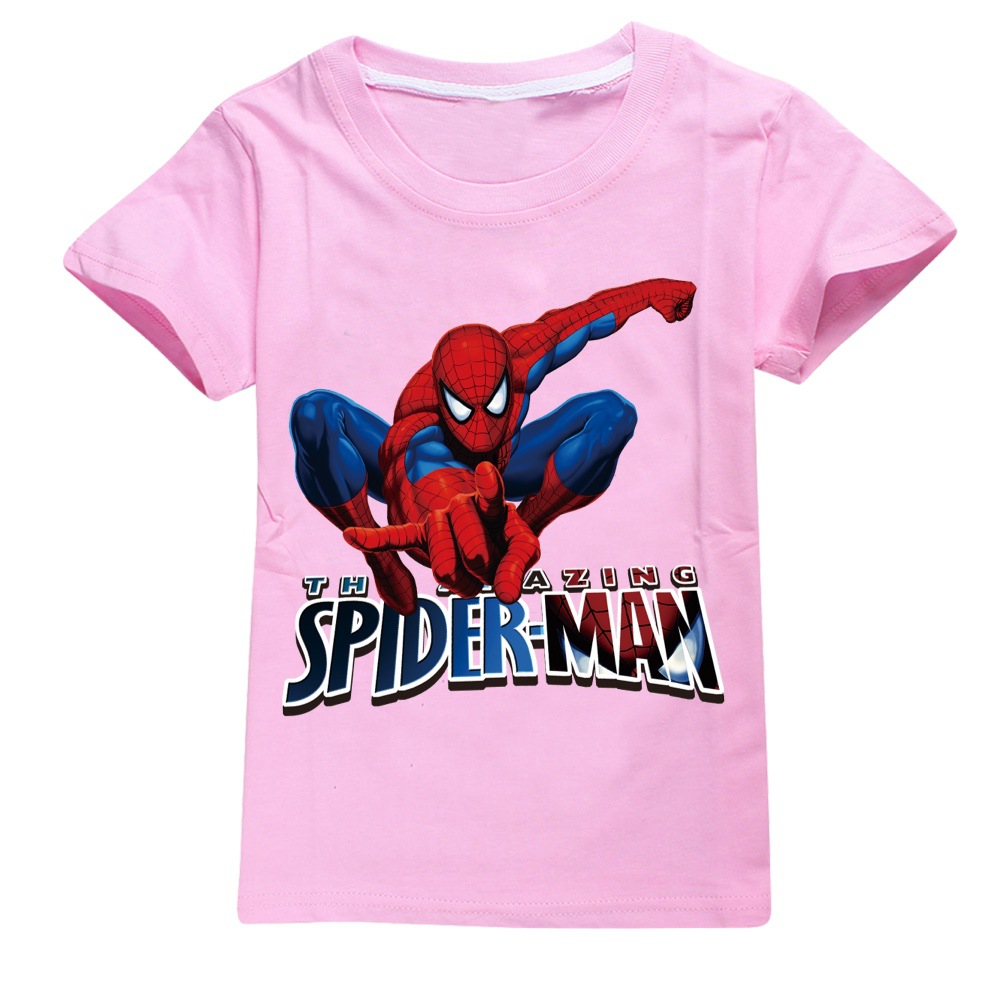 New Kids Boys Spiderman Summer Short Sleeve T-shirt Casual Tops Tee 2-13 Year UK - Picture 28 of 57