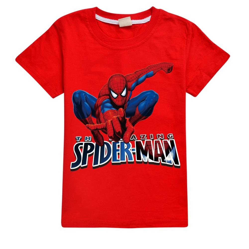 New Kids Boys Spiderman Summer Short Sleeve T-shirt Casual Tops Tee 2-13 Year UK - Picture 31 of 57