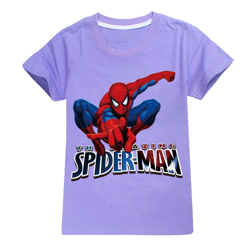 New Kids Boys Spiderman Summer Short Sleeve T-shirt Casual Tops Tee 2-13 Year UK - Picture 29 of 57