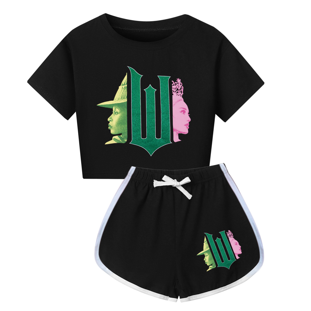 Kids Girls Boy Wicked Glinda Short T-shirt Pants Outfits Tracksuit Pjs Set 3-13Y - Picture 24 of 56