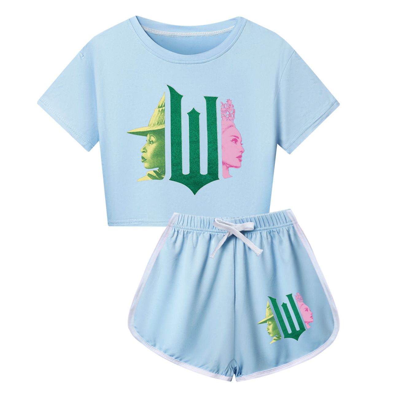 Kids Girls Boy Wicked Glinda Short T-shirt Pants Outfits Tracksuit Pjs Set 3-13Y - Picture 29 of 56