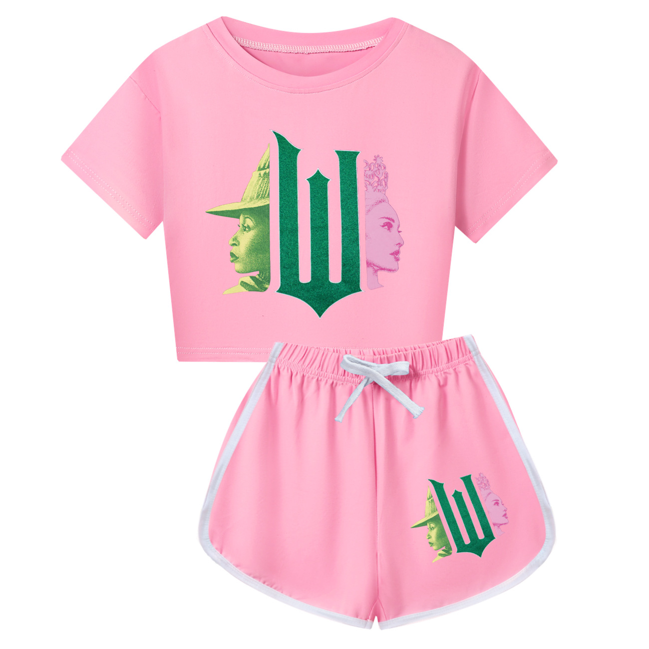 Kids Girls Boy Wicked Glinda Short T-shirt Pants Outfits Tracksuit Pjs Set 3-13Y - Picture 26 of 56