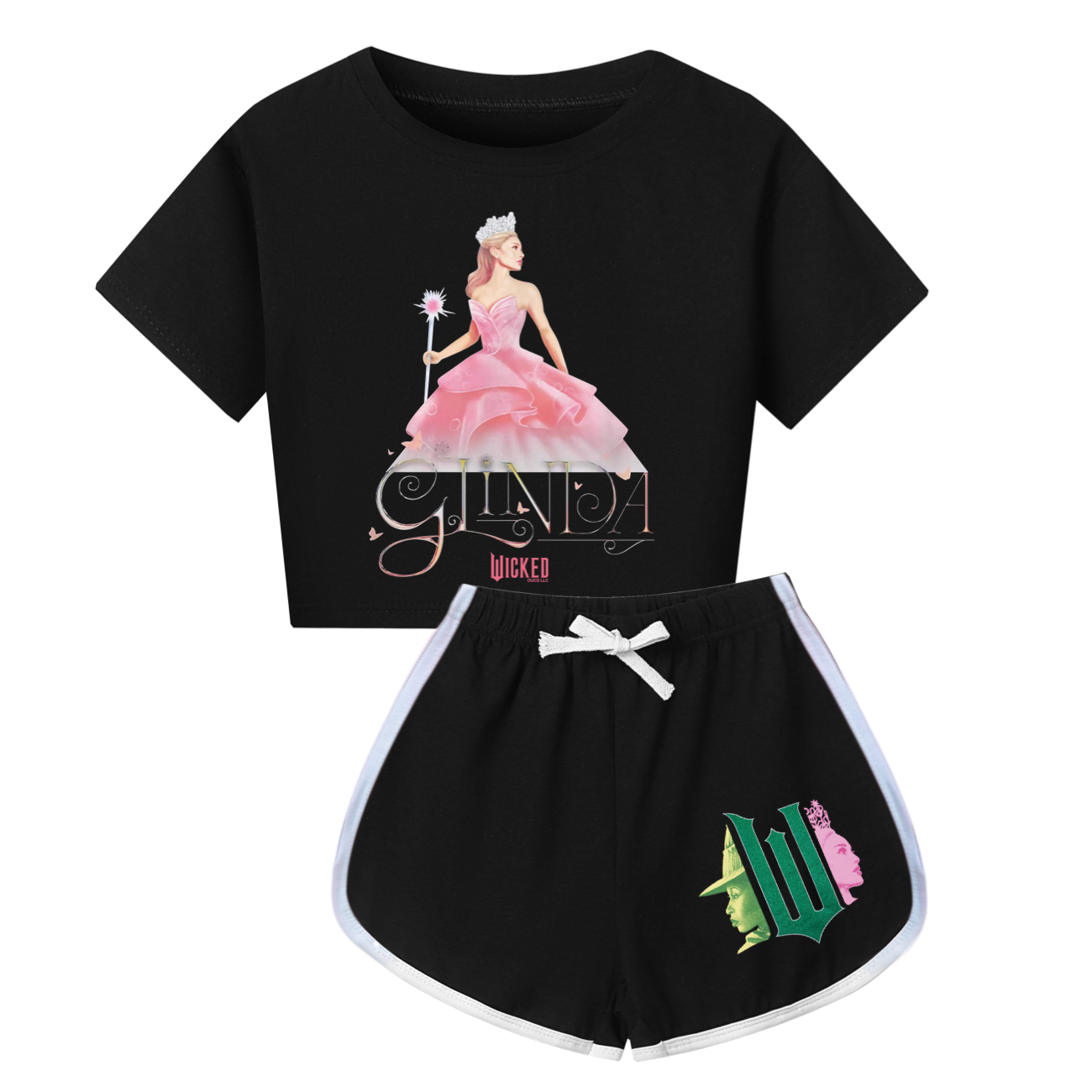 Kids Girls Boy Wicked Glinda Short T-shirt Pants Outfits Tracksuit Pjs Set 3-13Y - Picture 32 of 56