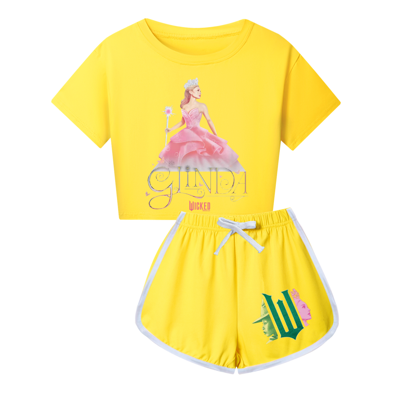 Kids Girls Boy Wicked Glinda Short T-shirt Pants Outfits Tracksuit Pjs Set 3-13Y - Picture 36 of 56