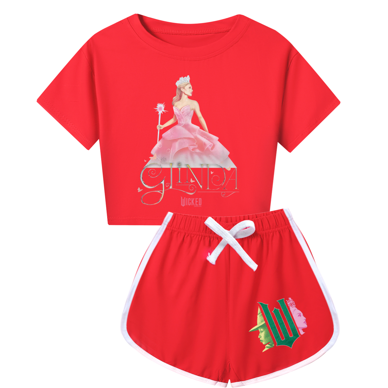 Kids Girls Boy Wicked Glinda Short T-shirt Pants Outfits Tracksuit Pjs Set 3-13Y - Picture 35 of 56