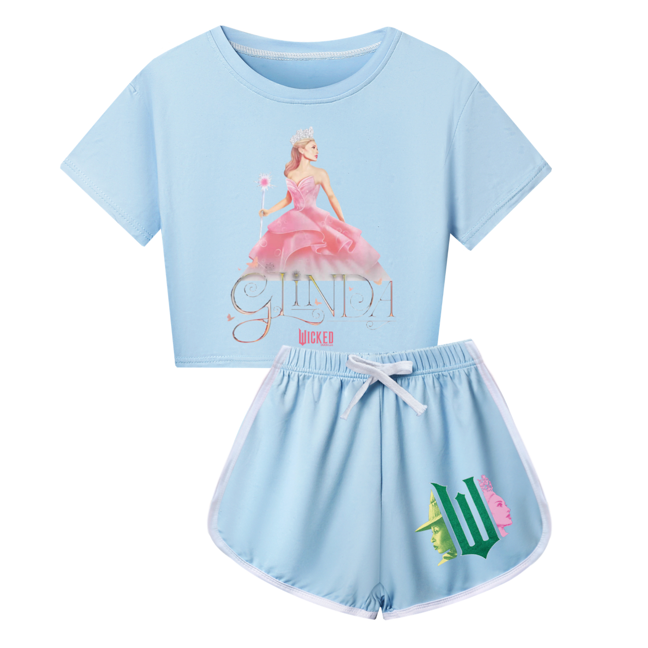 Kids Girls Boy Wicked Glinda Short T-shirt Pants Outfits Tracksuit Pjs Set 3-13Y - Picture 37 of 56